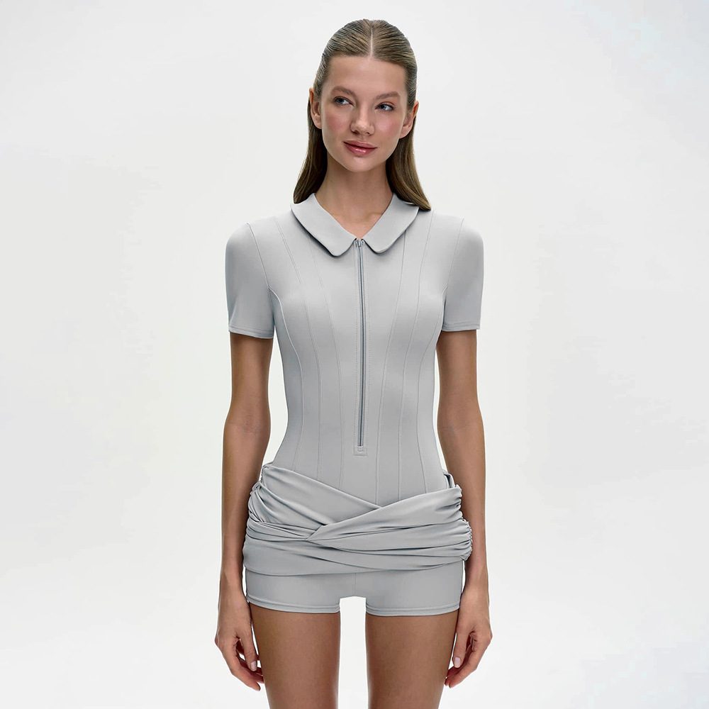 Ruched Polo Mini Dress