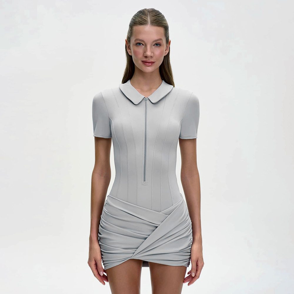 Ruched Polo Mini Dress