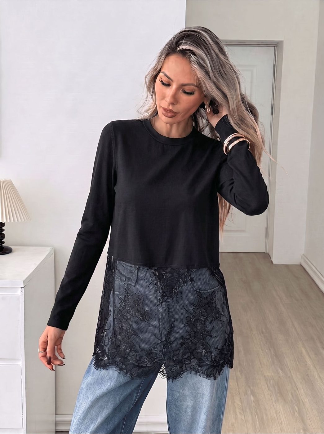 Black Lace Top