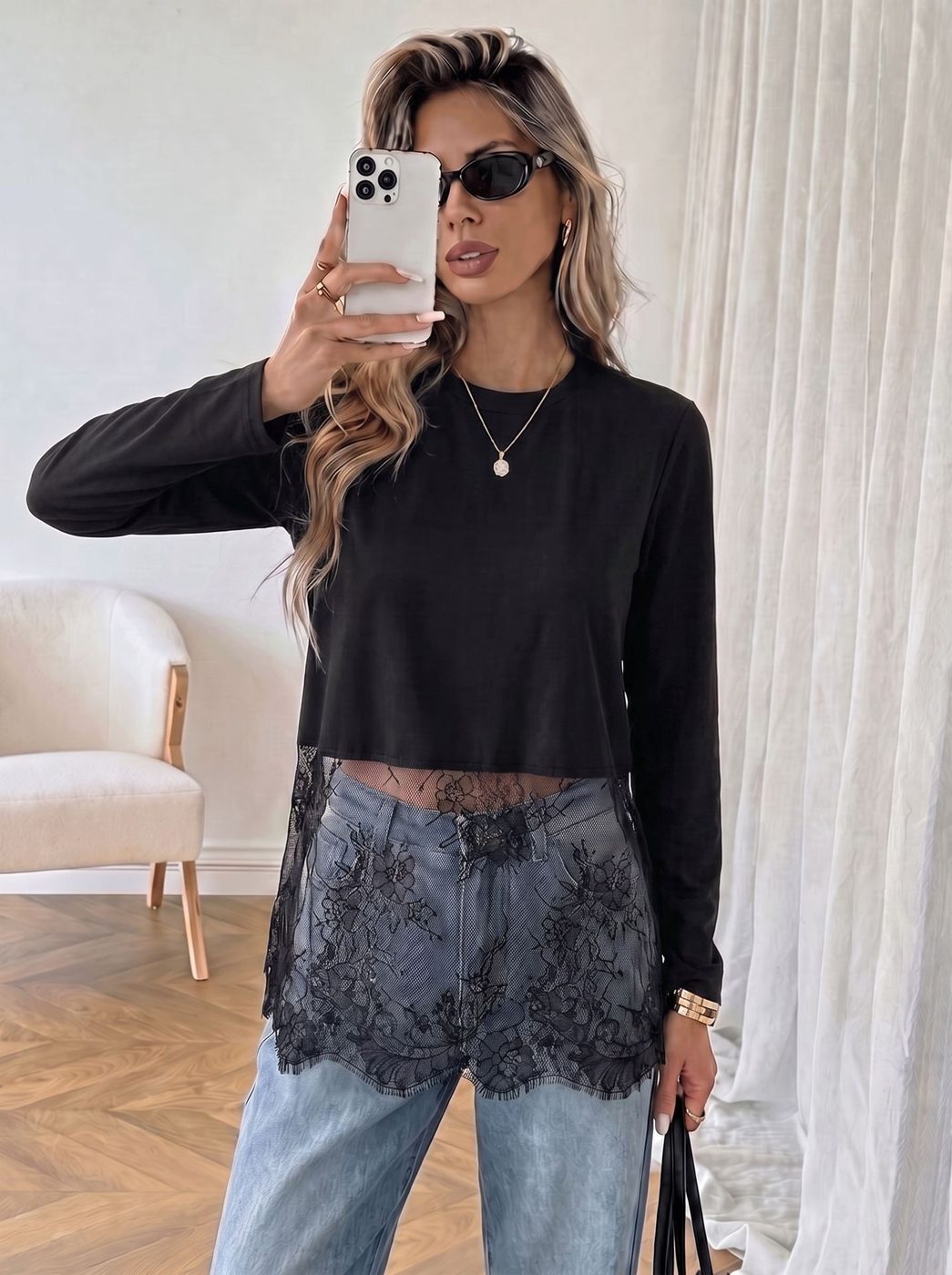 Black Lace Top