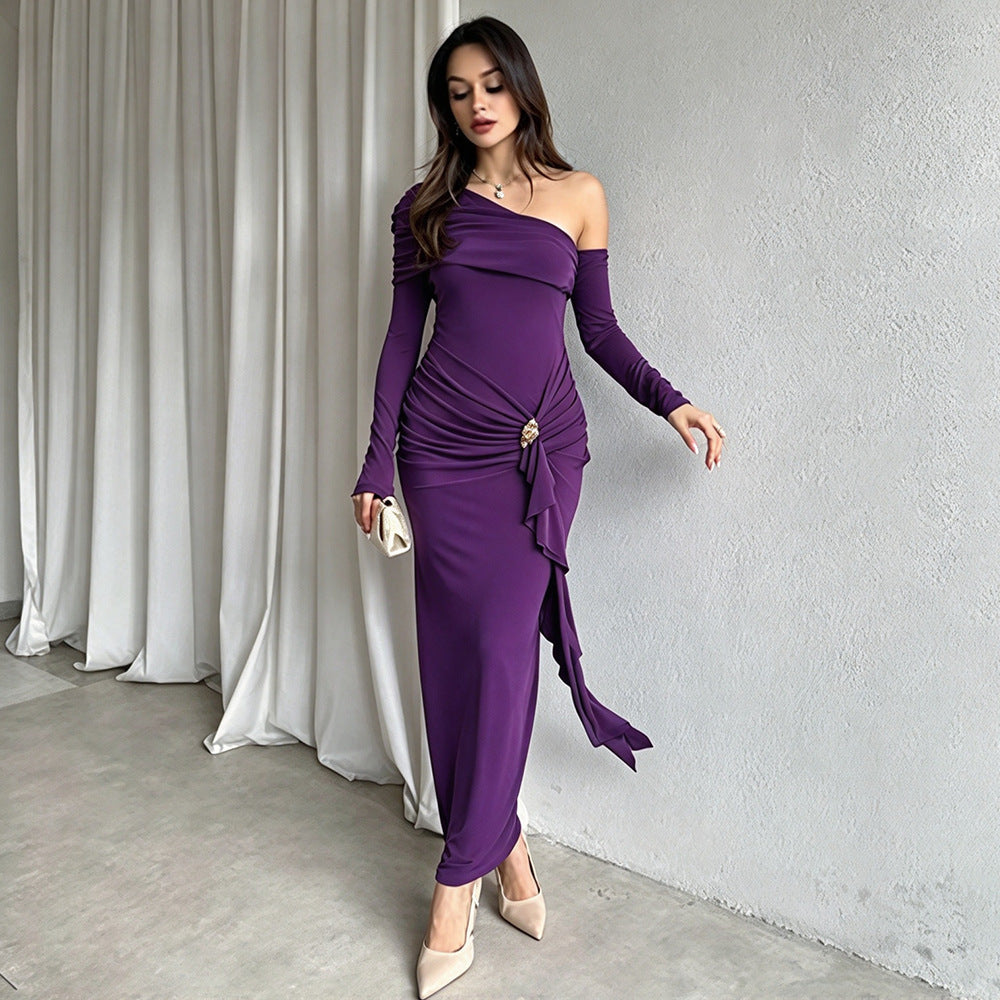 Off-Shoulder Ruffle Maxi Dress