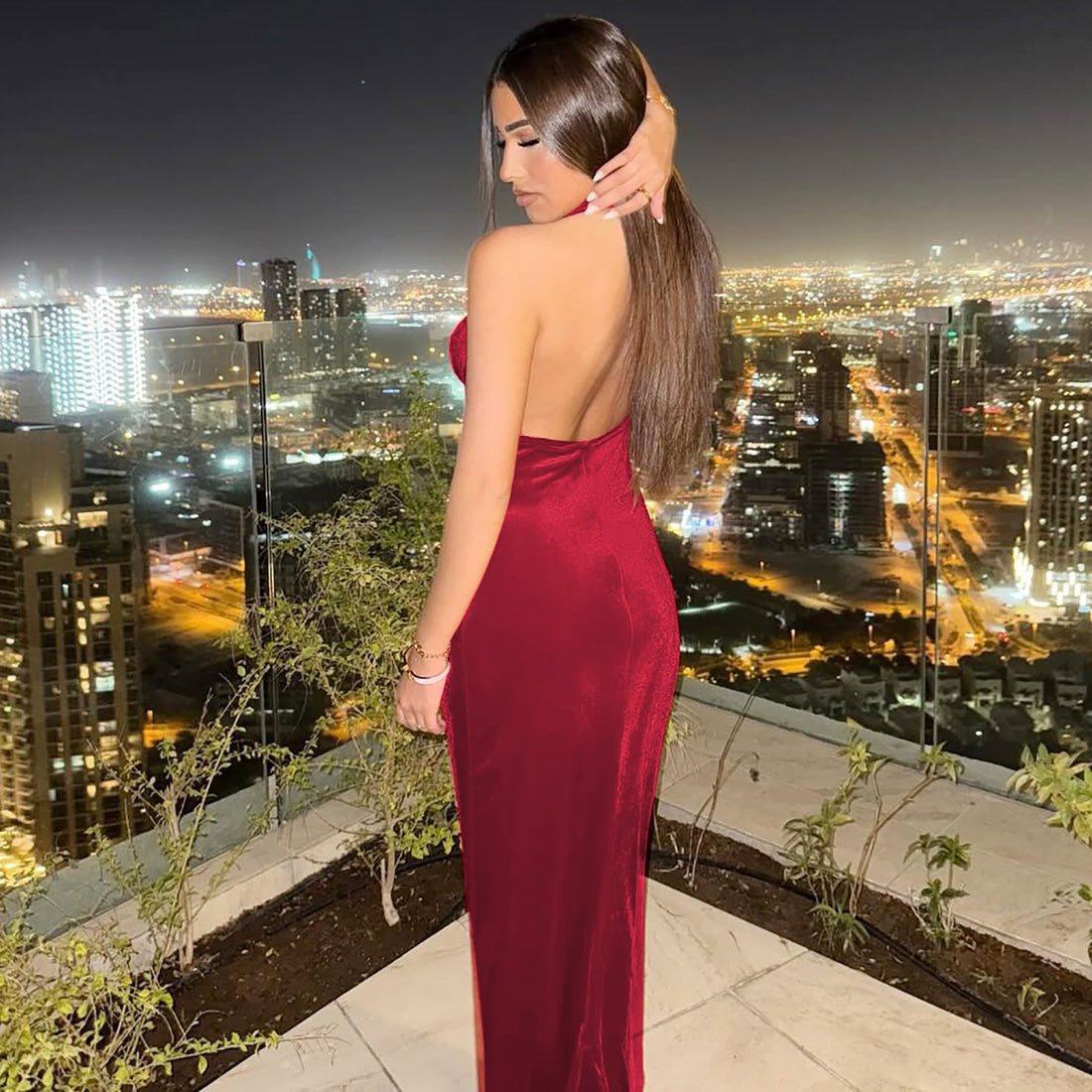 Halter Backless Maxi Dress