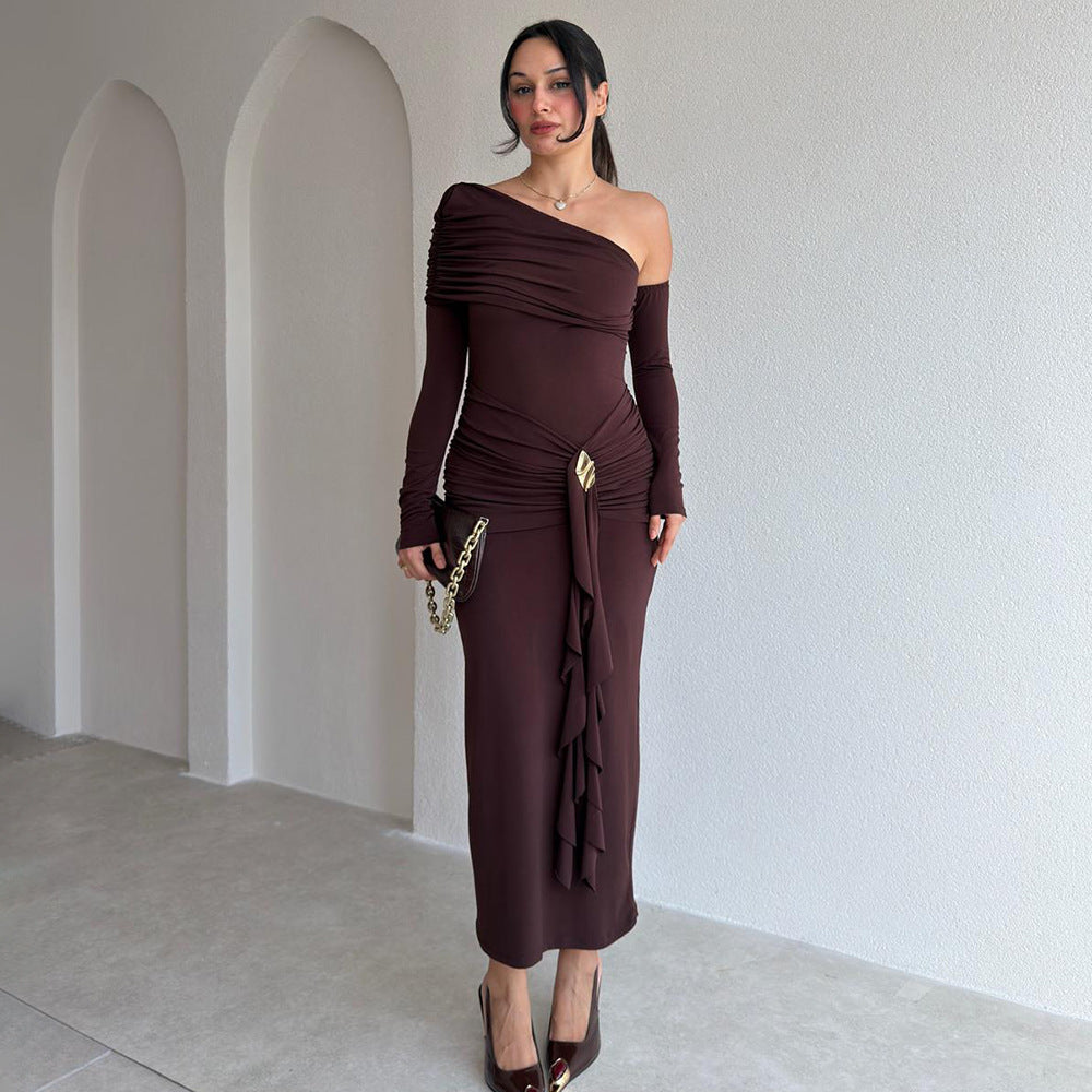 Off-Shoulder Ruffle Maxi Dress
