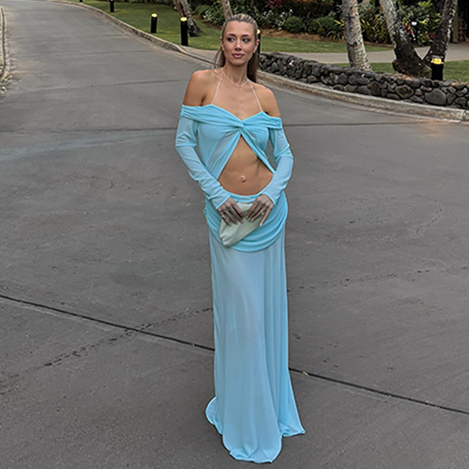 Maxikleid mit Schulterfreiem Ausschnitt und Cut-outs