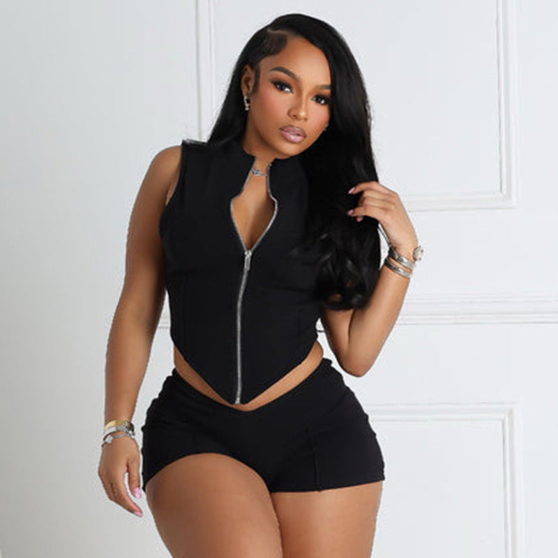 Set aus Zip-Top und Shorts