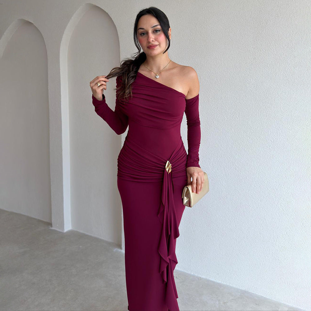 Off-Shoulder Ruffle Maxi Dress