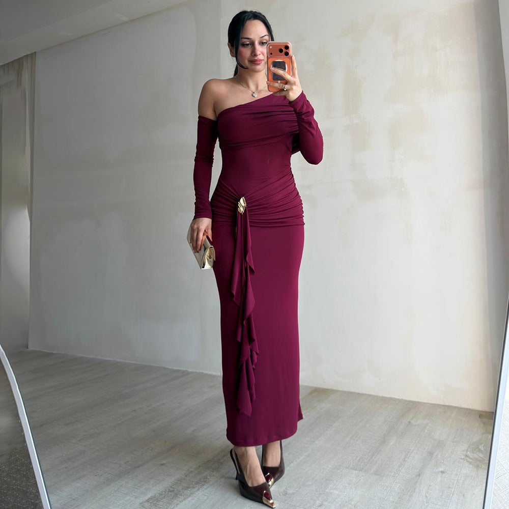 Off-Shoulder Ruffle Maxi Dress