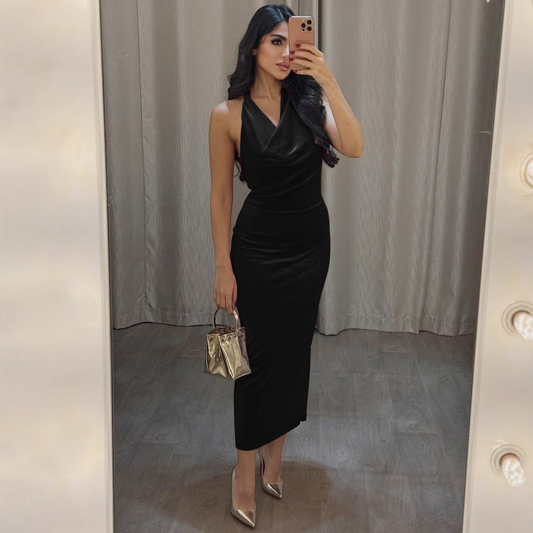 Halter Backless Maxi Dress