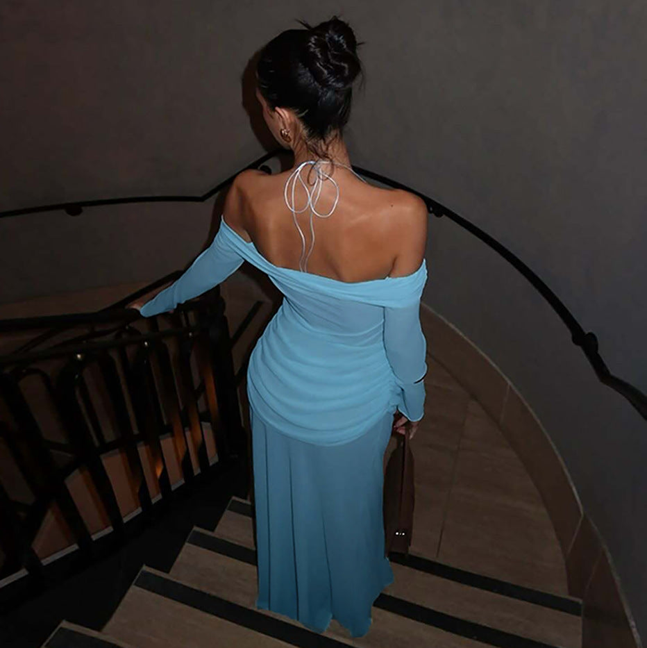 Maxikleid mit Schulterfreiem Ausschnitt und Cut-outs
