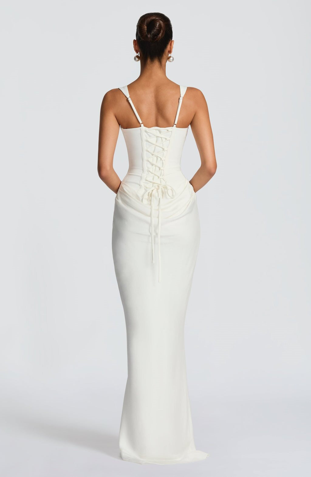 Maxikleid aus gerafftem Satin