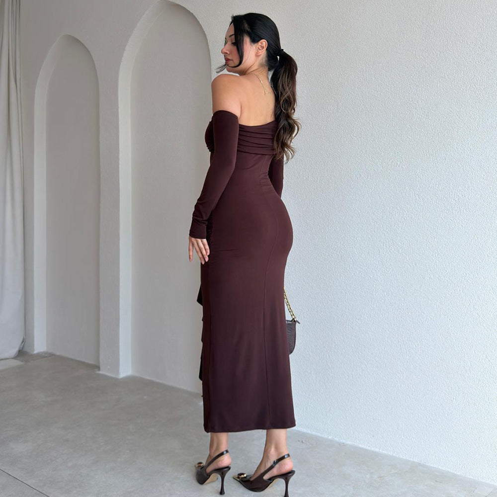 Off-Shoulder Ruffle Maxi Dress