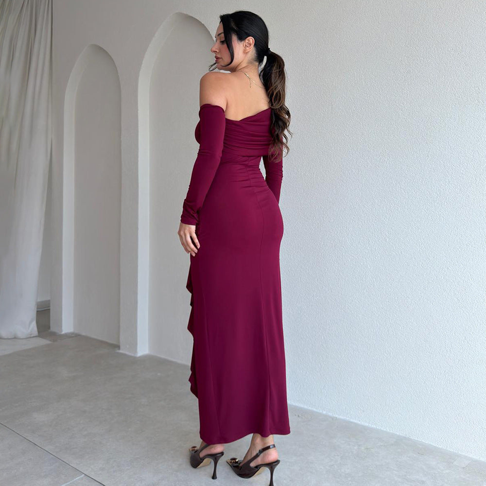 Off-Shoulder Ruffle Maxi Dress