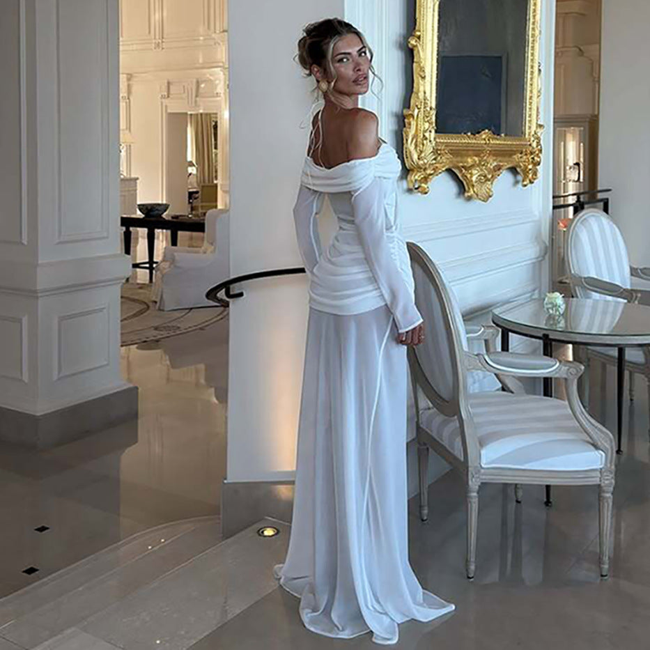 Maxikleid mit Schulterfreiem Ausschnitt und Cut-outs