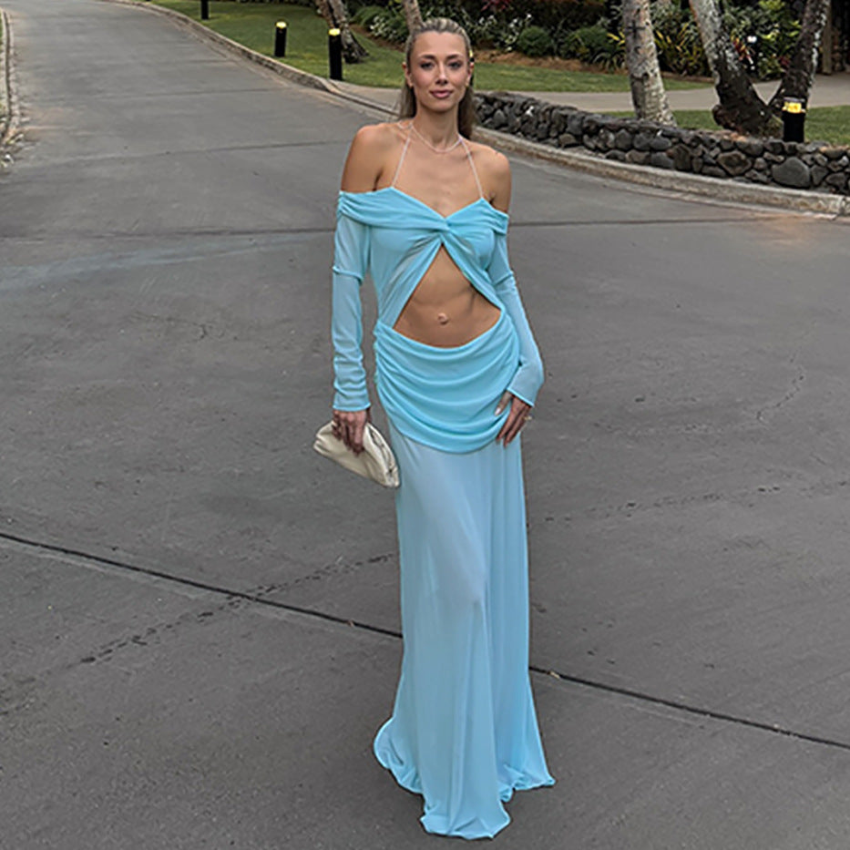 Maxikleid mit Schulterfreiem Ausschnitt und Cut-outs