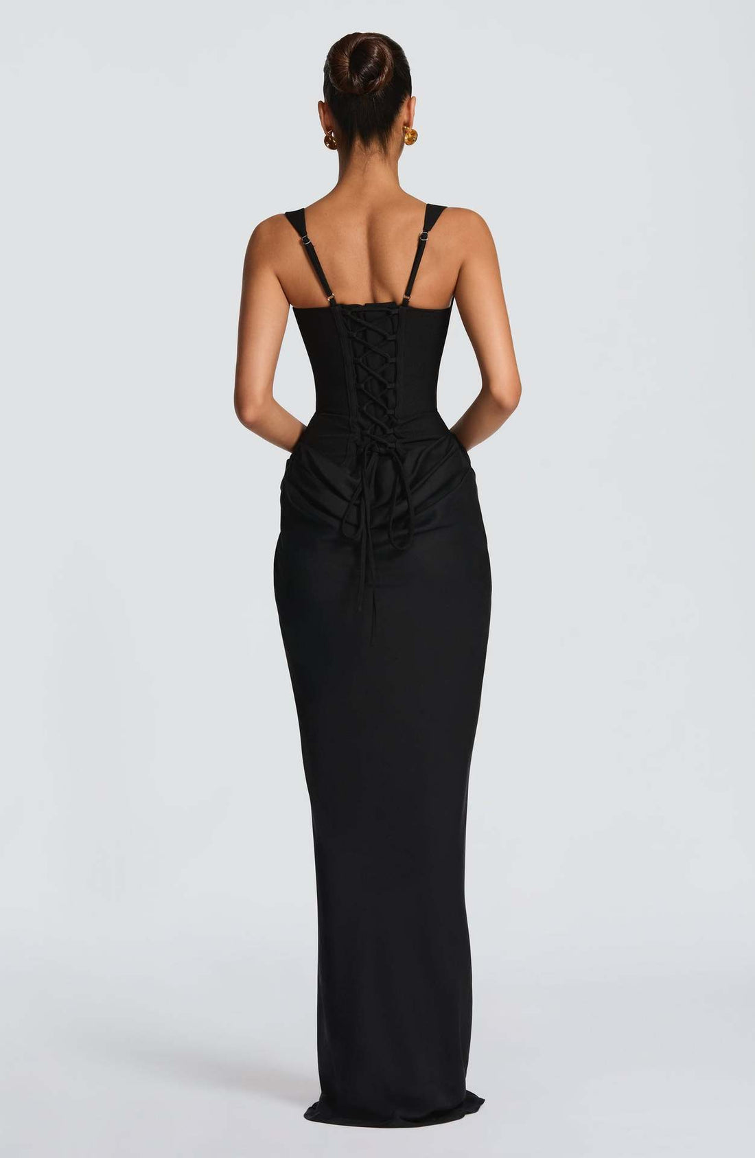 Maxikleid aus gerafftem Satin