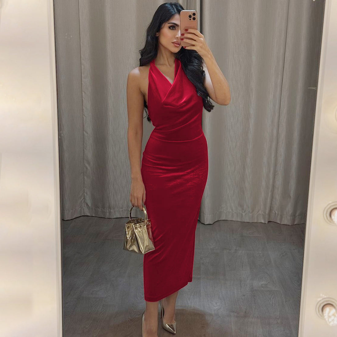 Halter Backless Maxi Dress