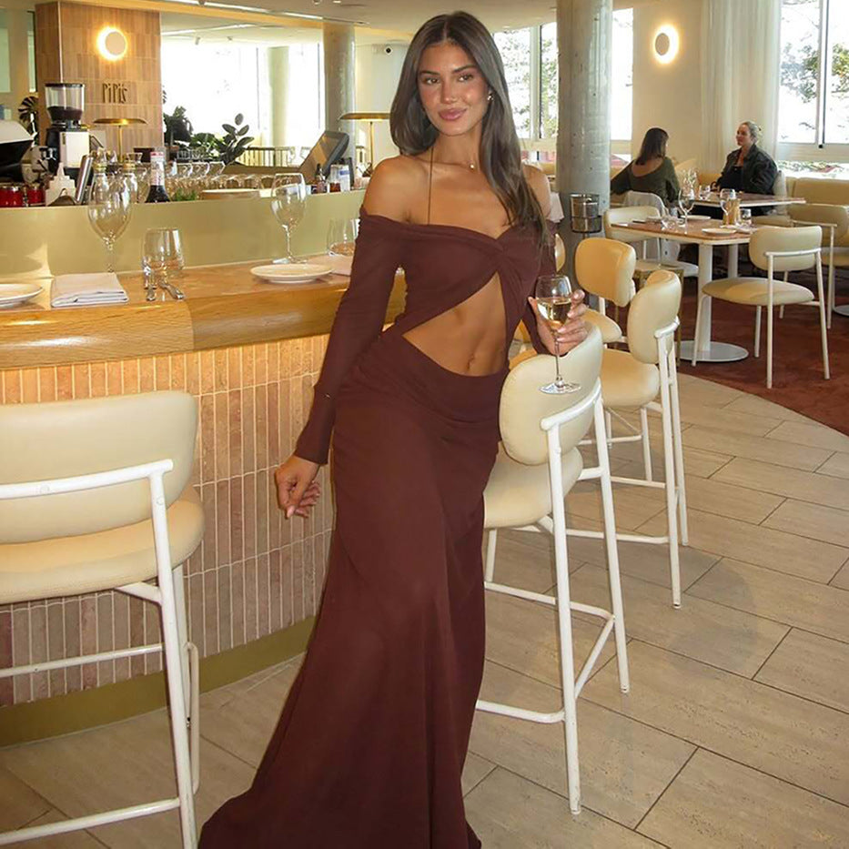 Maxikleid mit Schulterfreiem Ausschnitt und Cut-outs