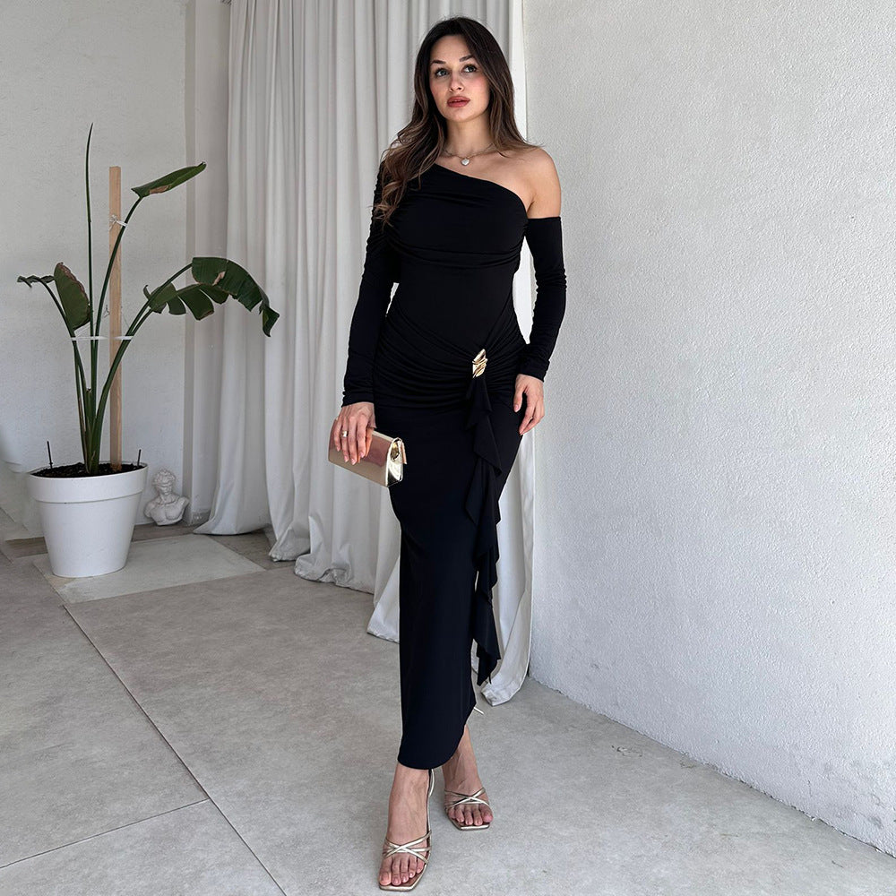 Off-Shoulder Ruffle Maxi Dress