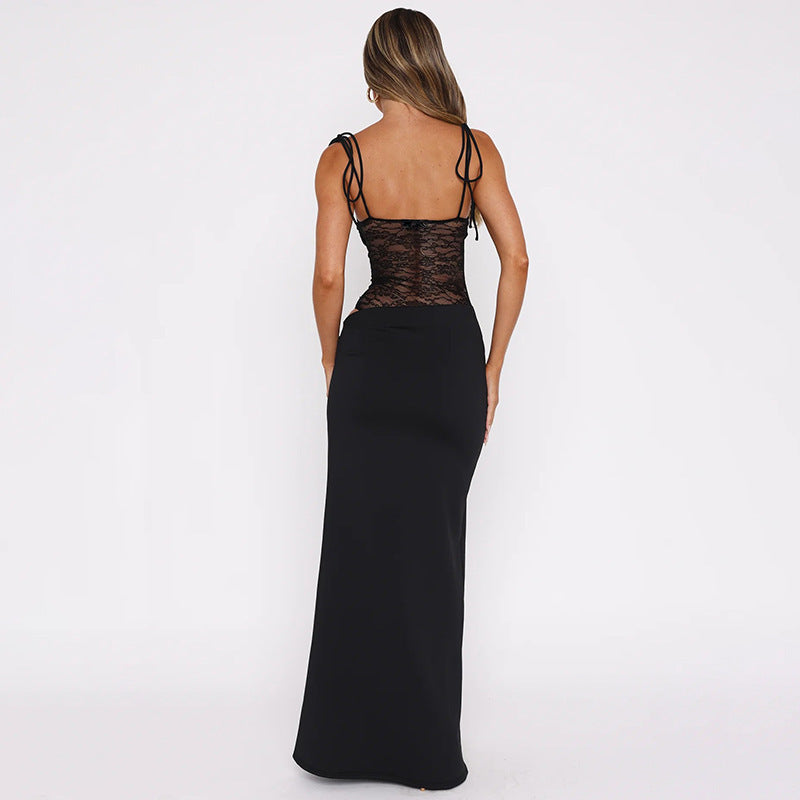 Robe longue à taille transparente