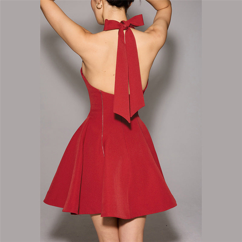 Halter Flare Mini Dress
